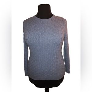Basic editions Light blue cable knit sweater size L
